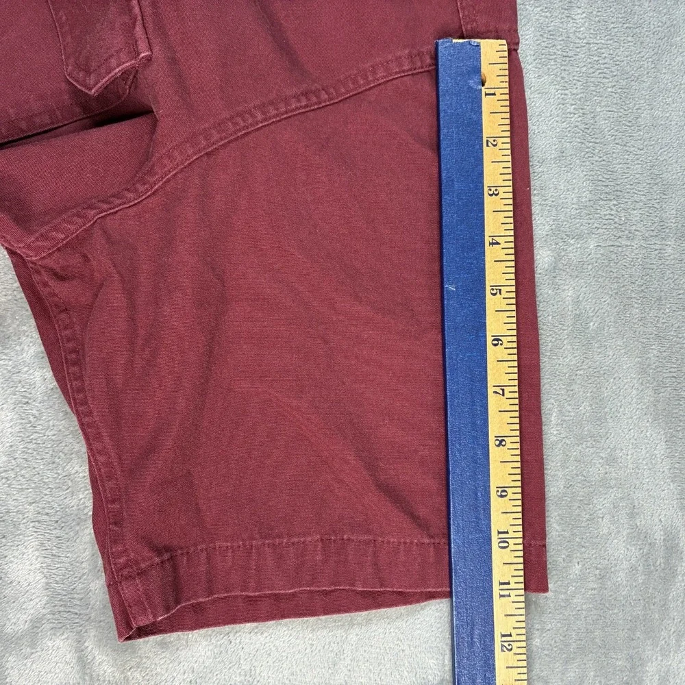 Cabelas Shirt Men's XL Reg Button Up Burgundy Red Short Sleeve  Brush Popper‎ - Picture 13 of 16